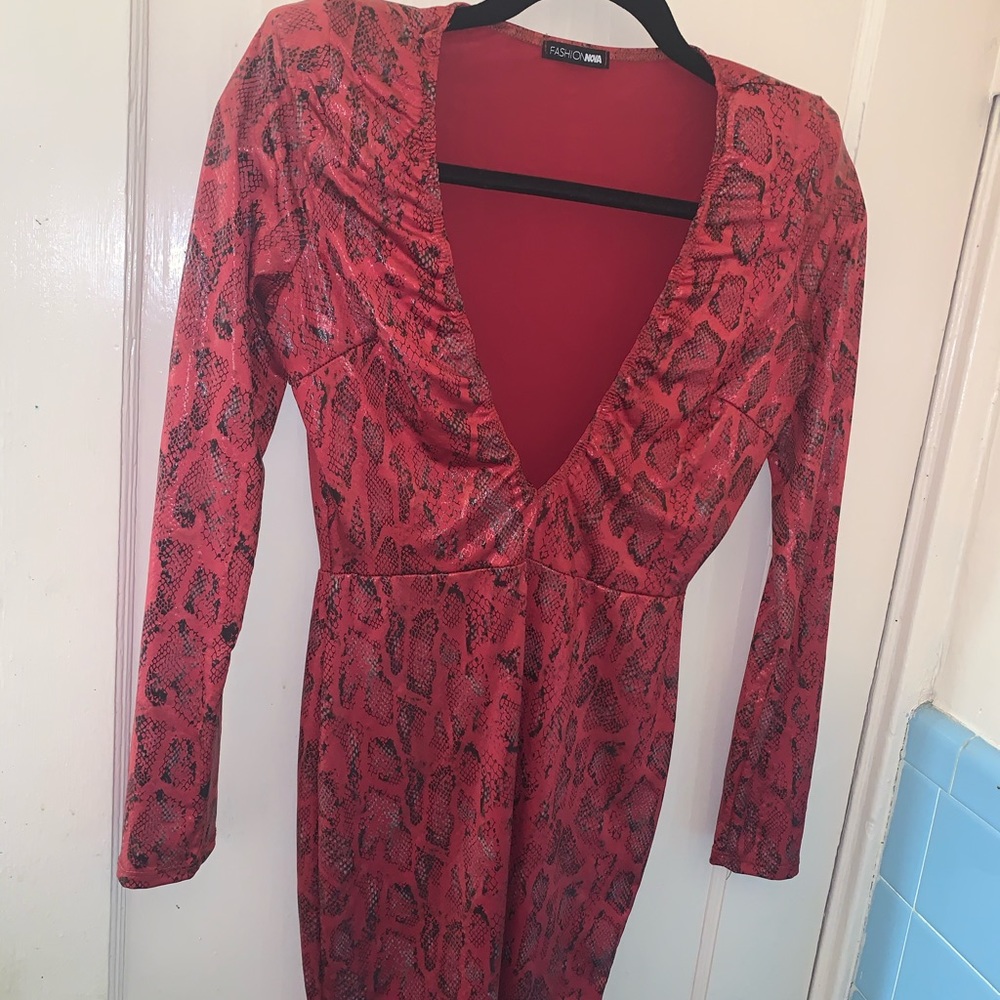 Red Snakeskin Dress